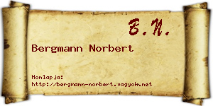 Bergmann Norbert névjegykártya