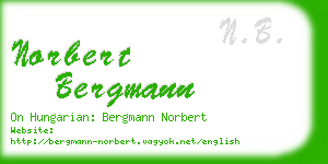 norbert bergmann business card